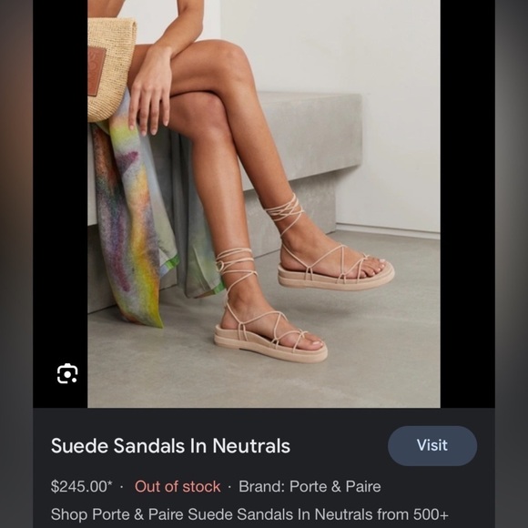 Porte and Paire beige suede gladiator sandals. Worn once perfect condition - Picture 2 of 6